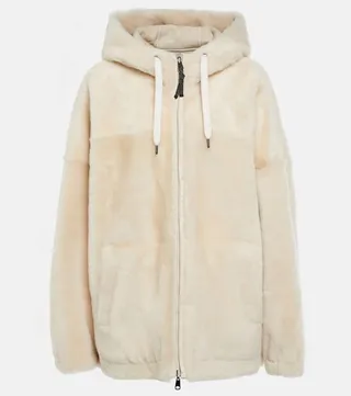 Reversible shearling jacket