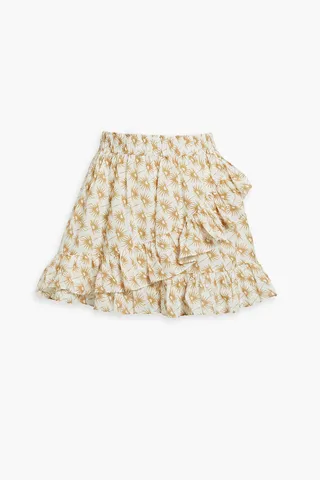 Lidia ruffled cotton-gauze mini skirt