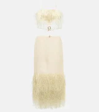 La Robe Raphia fringed midi dress