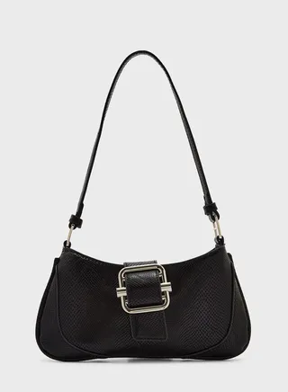Buckle Baguette Shoulder Bag