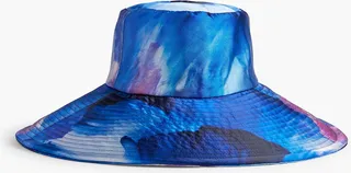 Mila tie-dyed satin-twill bucket hat