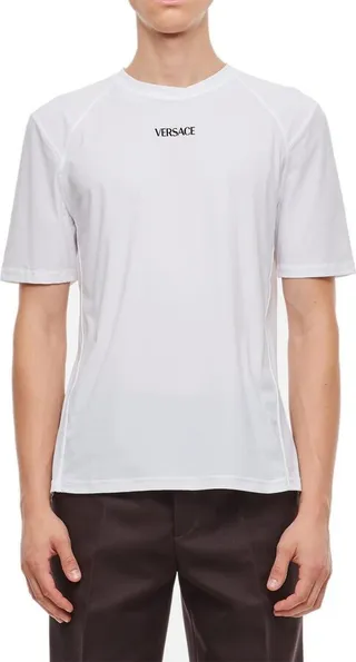 Versace Logo Printed Crewneck T-Shirt