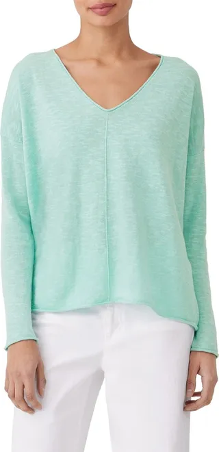 V-Neck Organic Linen & Cotton Sweater