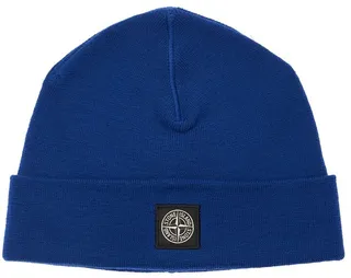Logo patch wool knit beanie