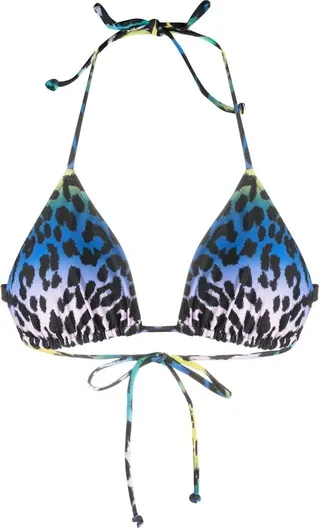 Leopard-Print Bikini Top