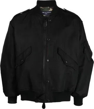 Zip-Up Linen Bomber Jacket
