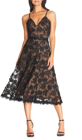Tahani Embroidered Fit & Flare Dress