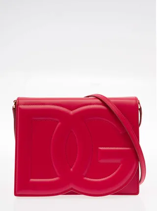 'dg Logo Bag' Red Crossbody Bag In Leather Woman Dolce & Gabbana