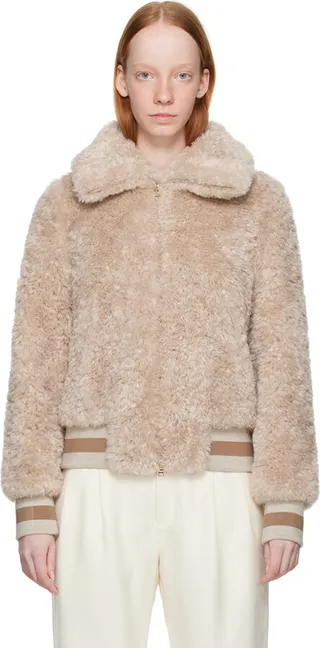 Herno Pink Curly Bomber Jacket