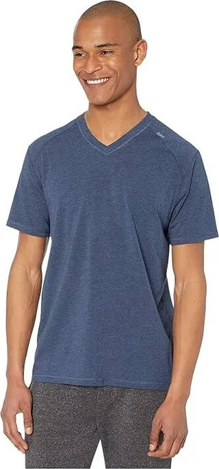 tasc Performance Carrollton V-Neck Tee (Classic Navy Heather) Men's T Shirt