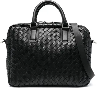 Armor interwoven-design zipped briefcase