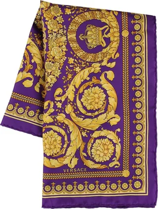 Silk twill Barocco print foulard