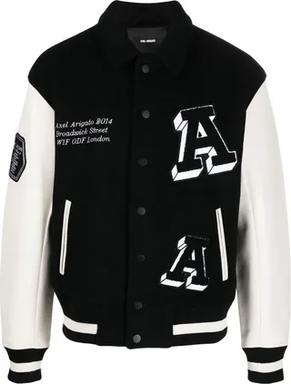 Appliqué-Lettering Bomber Jacket