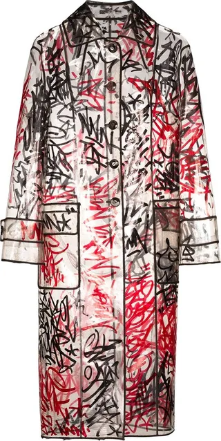 Graffiti-Print Raincoat