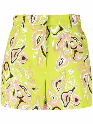 Africana-print tailored shorts