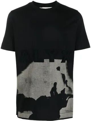 embroidered logo graphic-print T-shirt