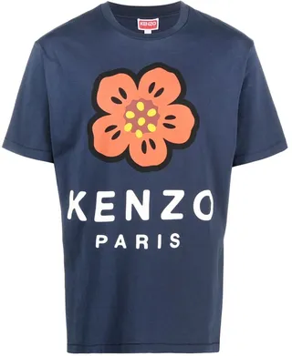 Poppy-print short-sleeve T-shirt