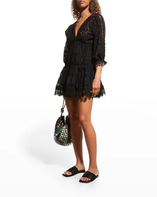 Amante Eyelet Mini Dress