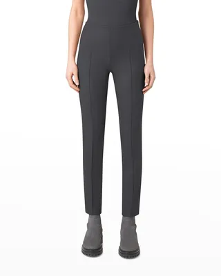 Stretch Wool Flannel Slim-Leg Pants