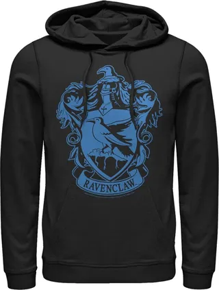 Men's Harry Potter Ravenclaw House Crest Pull Over Hoodie - Black - Medium