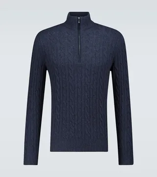 Mezzocollo Treccia cashmere sweater