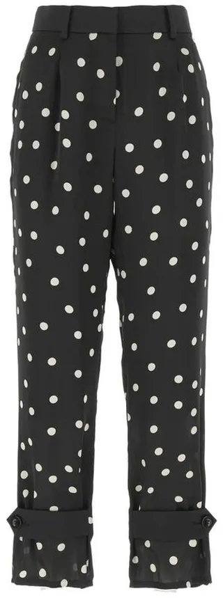 Sacai Polka-Dot Printed Straight Leg Trousers