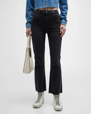 Claudine Crop Flared Raw Hem Jeans