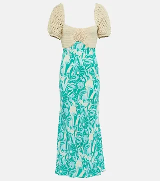 Sardinia crochet floral midi dress