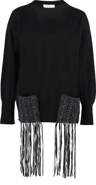 Cotton V-neck Pullover