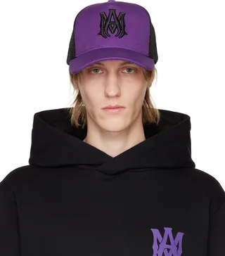 AMIRI Purple & Black Embroidered Cap