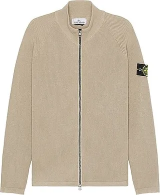 Stone Island Zip Up Sweater in Beige