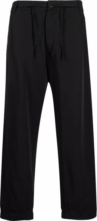 Drawstring Straight-Leg Trousers