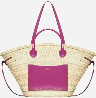 Cadix Straw And Leather Large Tote Bag