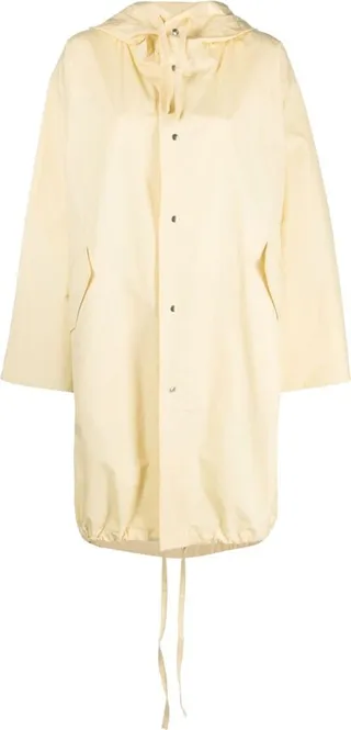 Logo Print Drawstring Coat