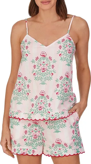 Striped Floral Two-Piece Pajama Set