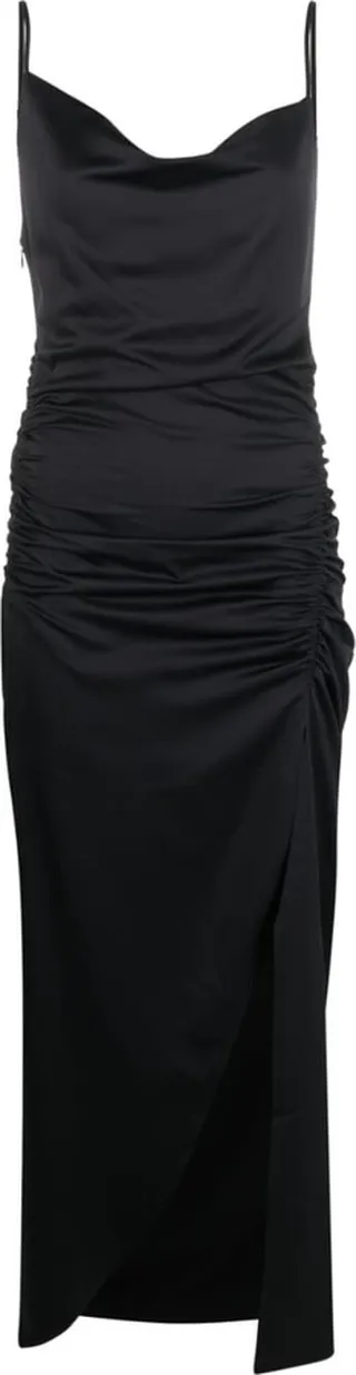 Ruched Cowl-Neck Dress