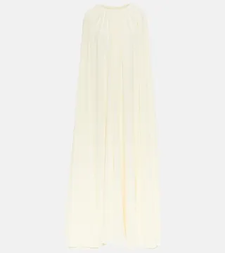 Olivette cape crepe midi dress