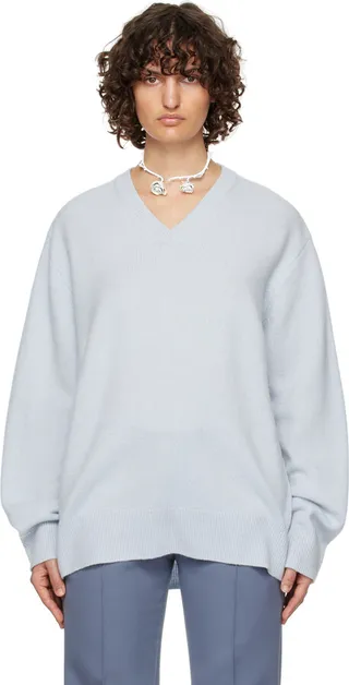 Acne Studios Blue V-Neck Sweater