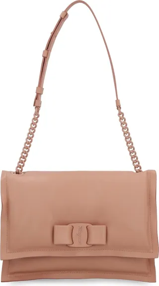 Viva Bow Leather Shoulder Bag