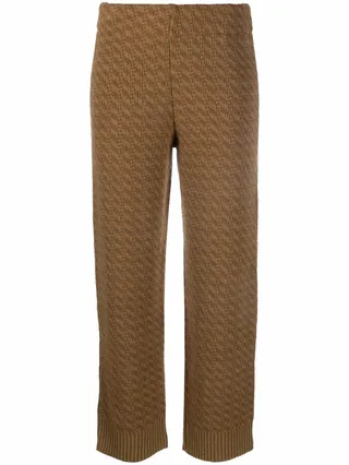 Jacquard-Knit Cropped Trousers