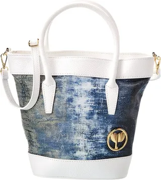 Persaman New York Adele Denim & Leather Tote