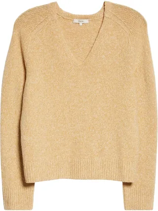 V-Neck Wool & Silk Blend Sweater