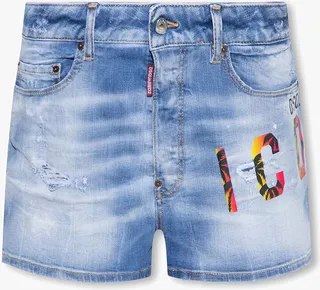 Denim Shorts With Logo