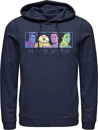Men's Star Wars: The Rise of Skywalker Kanji Heroes Pull Over Hoodie - Navy Blue - 2X Large