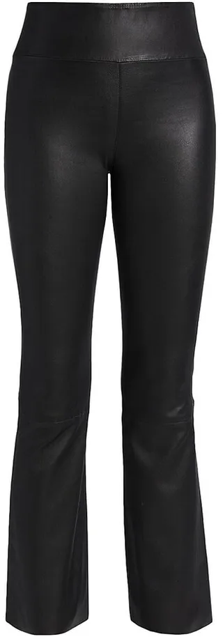 Leather Flare Ankle Leggings