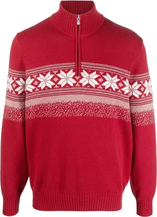 Fair Isle zip-neck jumper