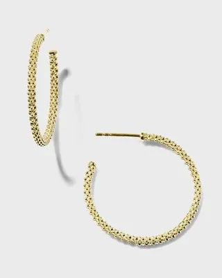 25mm 18K Gold Caviar Hoop Earrings