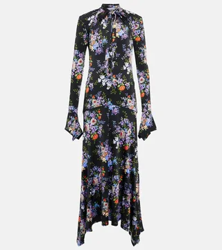 Floral jersey shirt dress