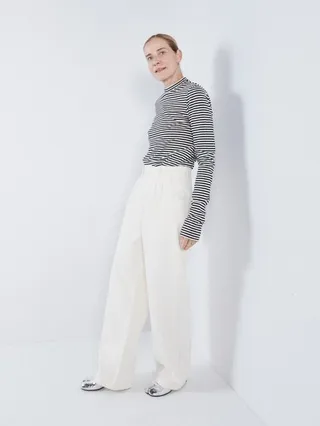 Long-sleeved Recycled Cotton-blend Turtleneck Top
