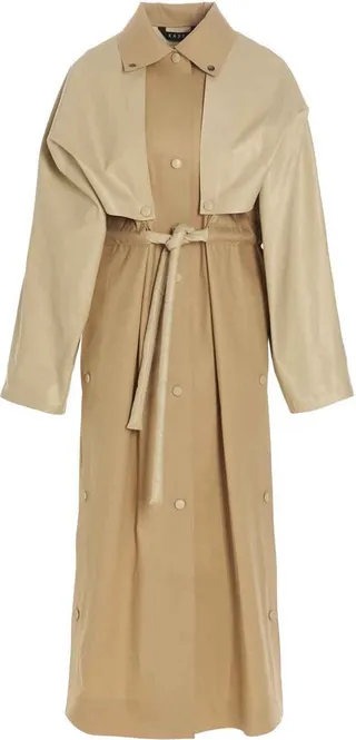 'cape Drawstring Long Spaghetti Belt Trench Coat